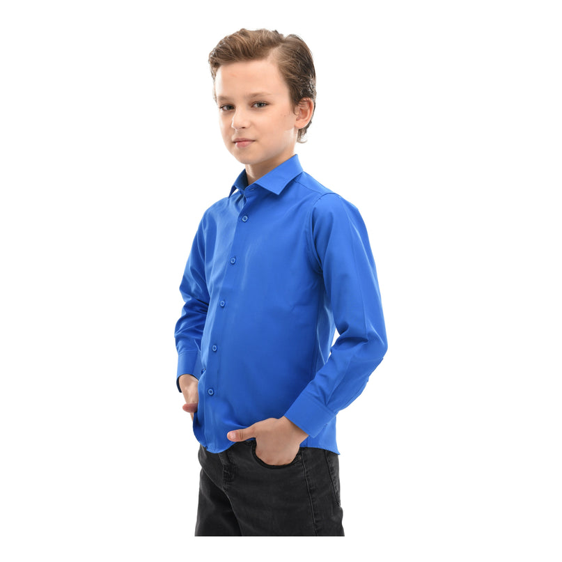 Blue Solid Dress Shirt