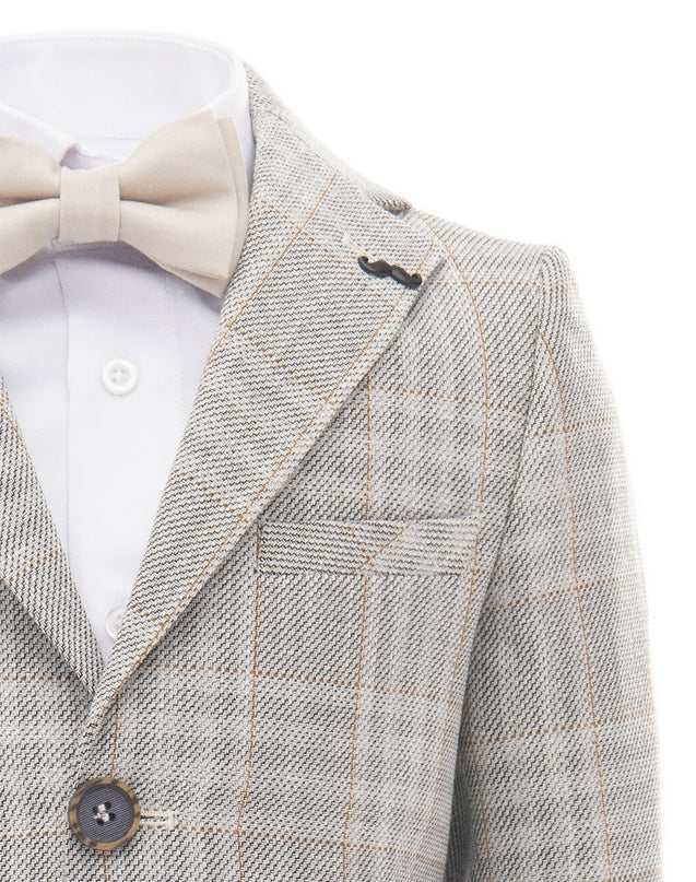 kids-atelier-moustache-kid-boy-baby-beige-plaid-peak-lapel-suit-22m22-beige