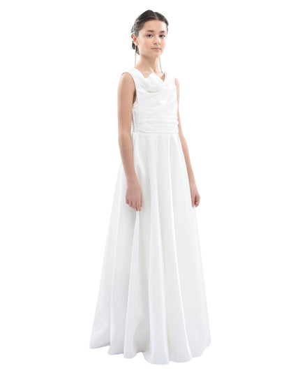 White Lenelle Rose Applique Gown