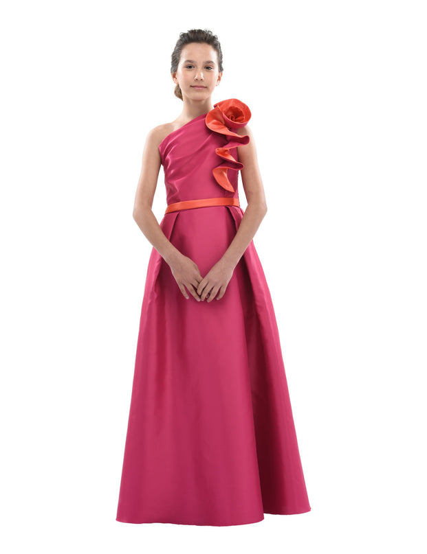 Fuchsia Samaria Off Shoulder Gown