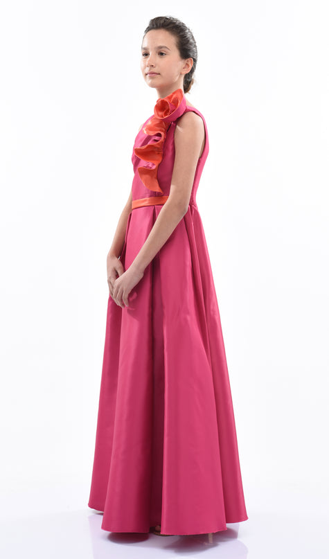 Fuchsia Samaria Off Shoulder Gown