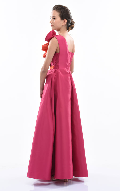 Fuchsia Samaria Off Shoulder Gown