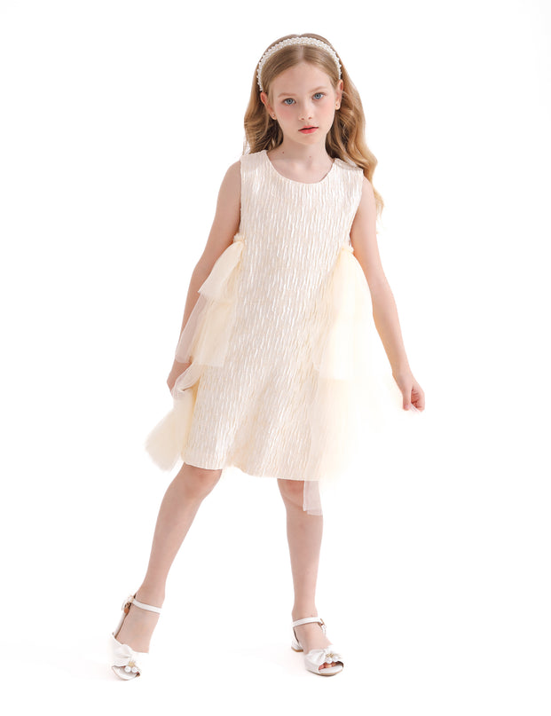 Champagne Sonata Ruffle Dress