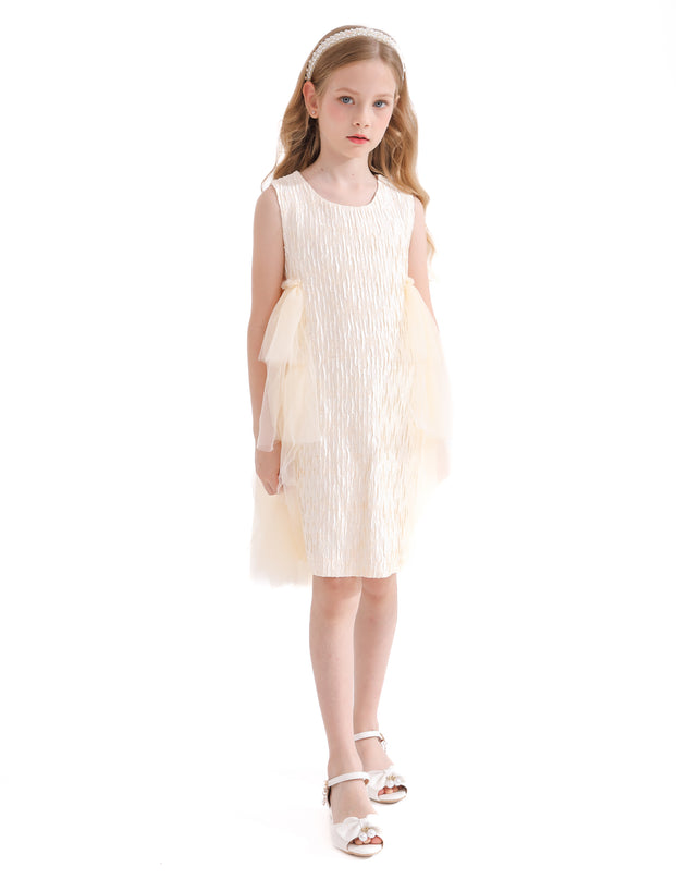 Champagne Sonata Ruffle Dress