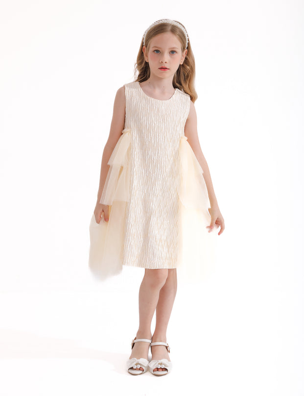 Champagne Sonata Ruffle Dress