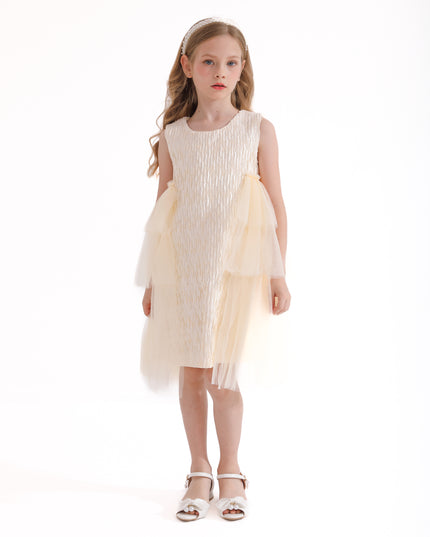 Champagne Sonata Ruffle Dress