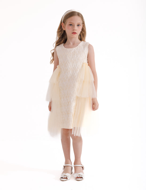 Champagne Sonata Ruffle Dress