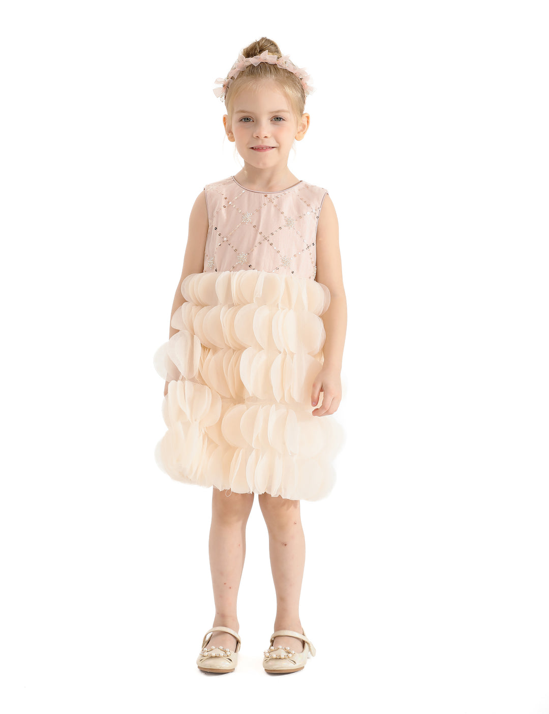 Pink Dionne Tiered Tulle Dress