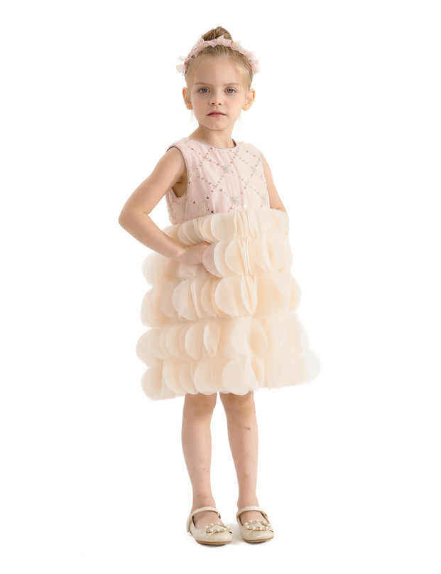 Pink Dionne Tiered Tulle Dress