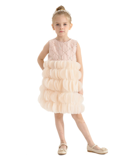 Pink Dionne Tiered Tulle Dress