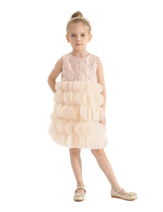 Pink Dionne Tiered Tulle Dress