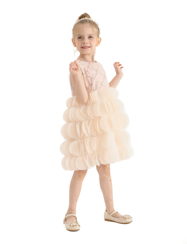 Pink Dionne Tiered Tulle Dress