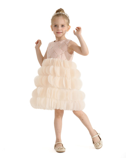 Pink Dionne Tiered Tulle Dress