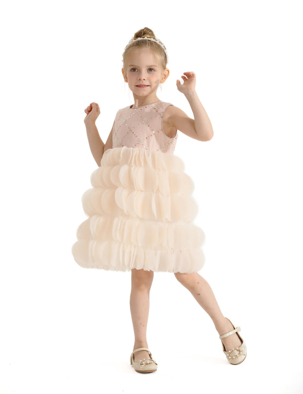 Pink Dionne Tiered Tulle Dress