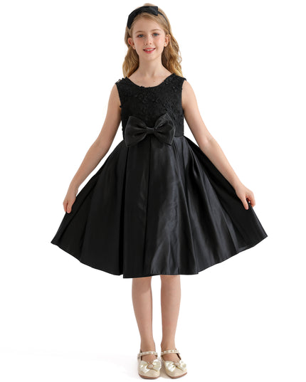 Black Hampton Double Bow Dress