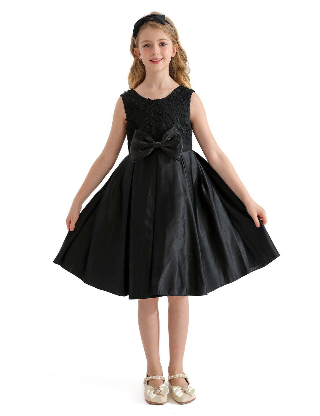 Black Hampton Double Bow Dress