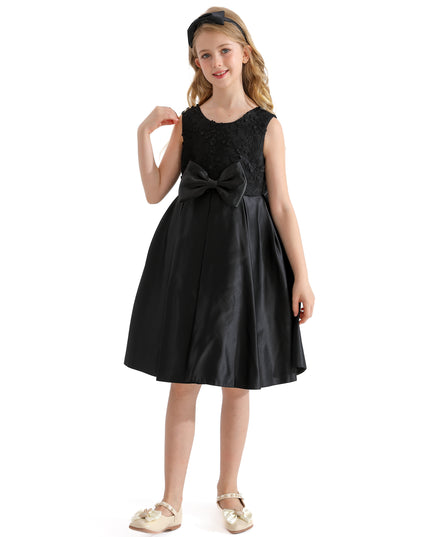 Black Hampton Double Bow Dress