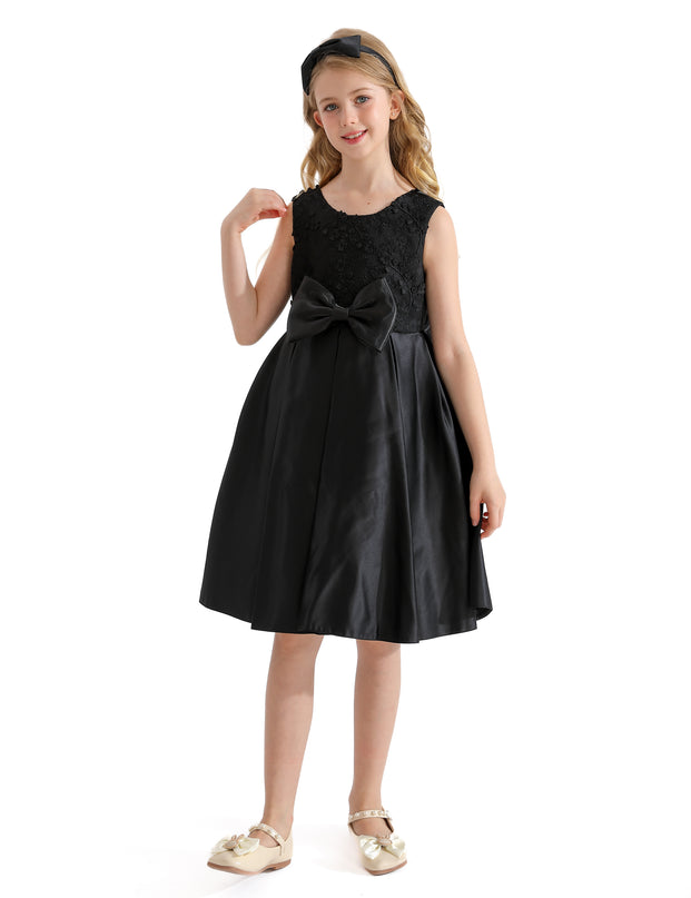 Black Hampton Double Bow Dress