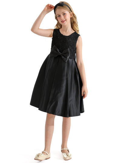 Black Hampton Double Bow Dress