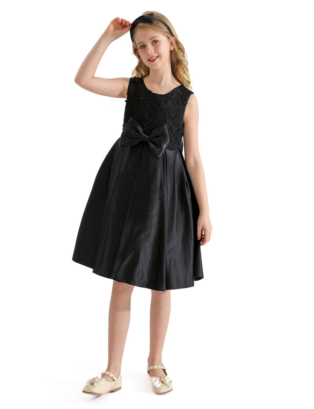 Black Hampton Double Bow Dress