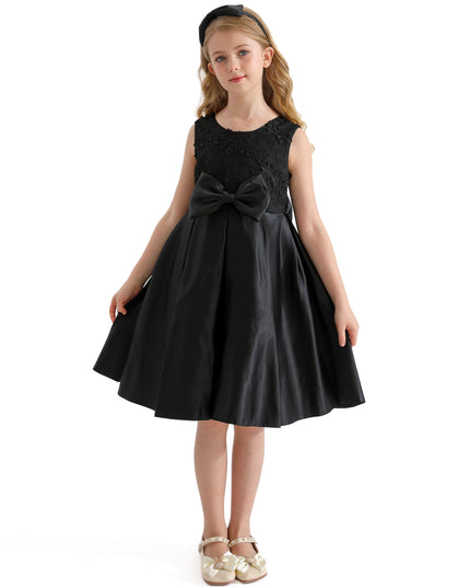 Black Hampton Double Bow Dress