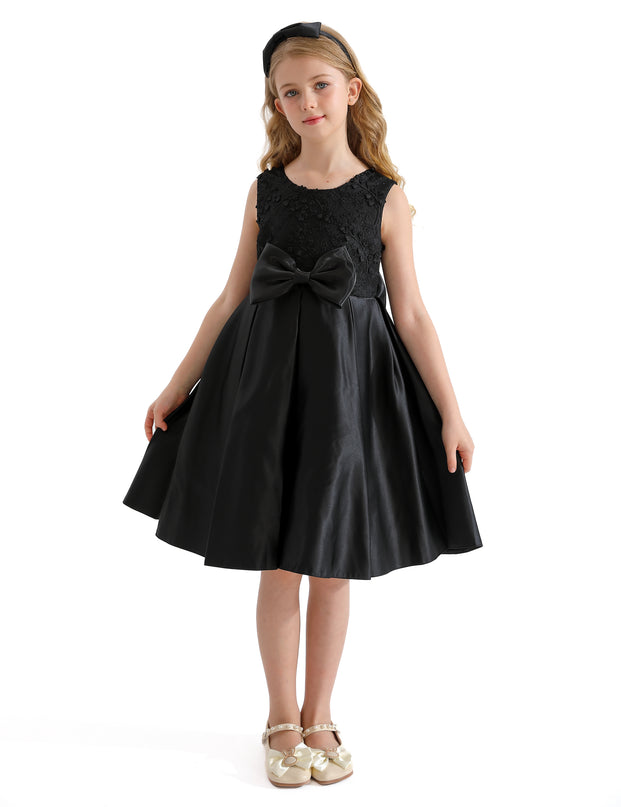 Black Hampton Double Bow Dress