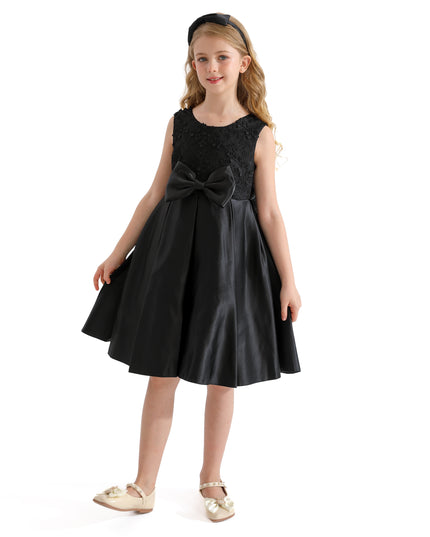 Black Hampton Double Bow Dress