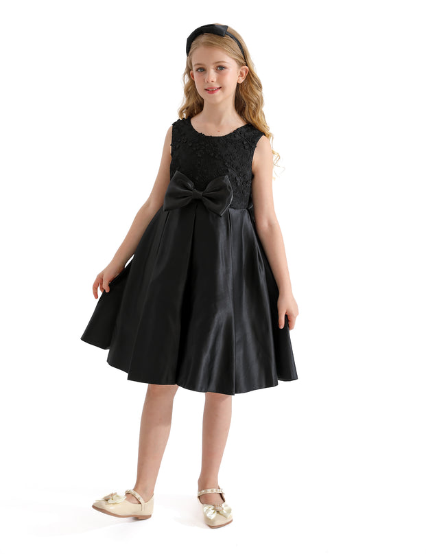 Black Hampton Double Bow Dress