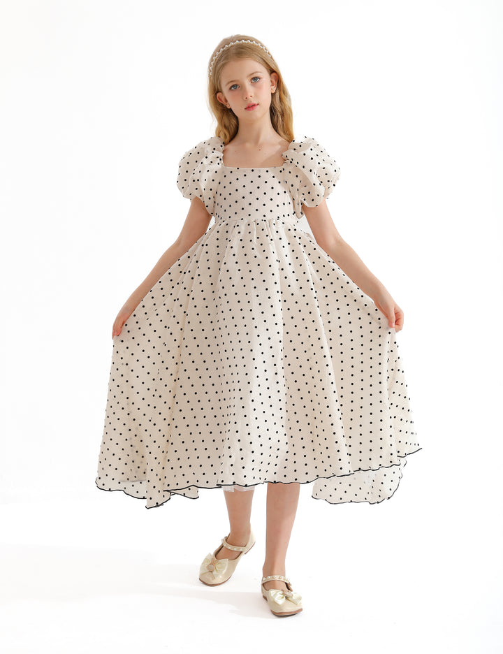 Cream Osuna Polka Dot Teacup Dress
