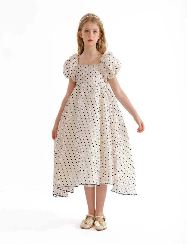 Cream Osuna Polka Dot Teacup Dress