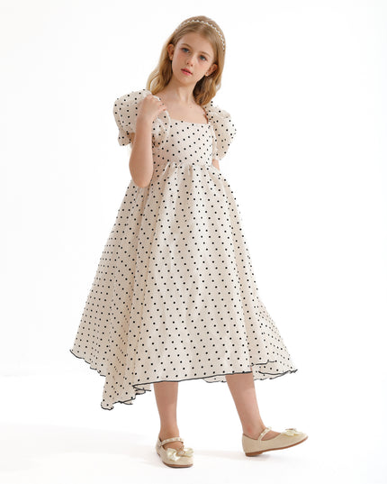 Cream Osuna Polka Dot Teacup Dress