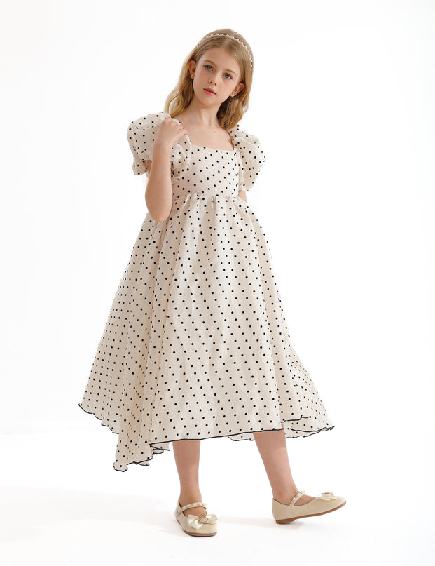 Cream Osuna Polka Dot Teacup Dress