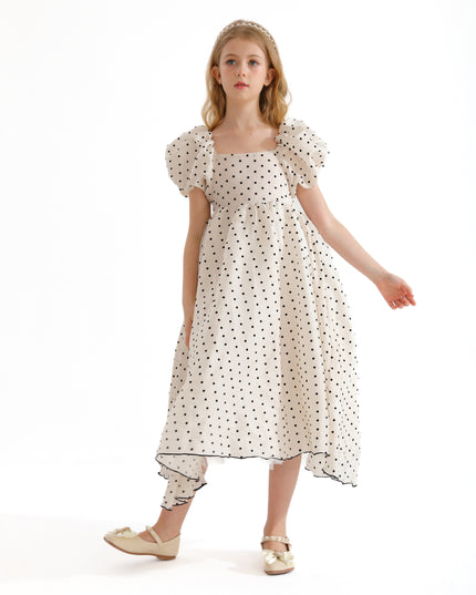 Cream Osuna Polka Dot Teacup Dress