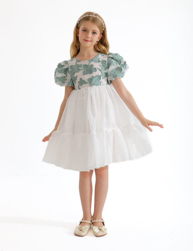 Green Winona Floral Teacup Dress