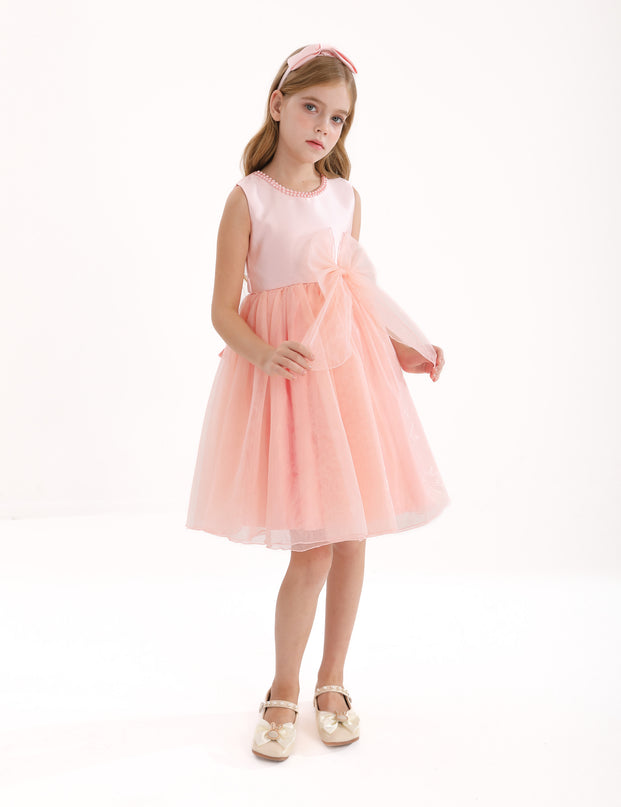 Blush Felice Tulle Bow Dress