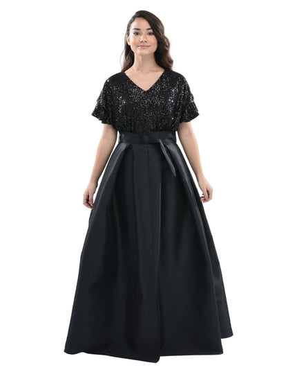 Black Arcola Glimmer Tulle Gown