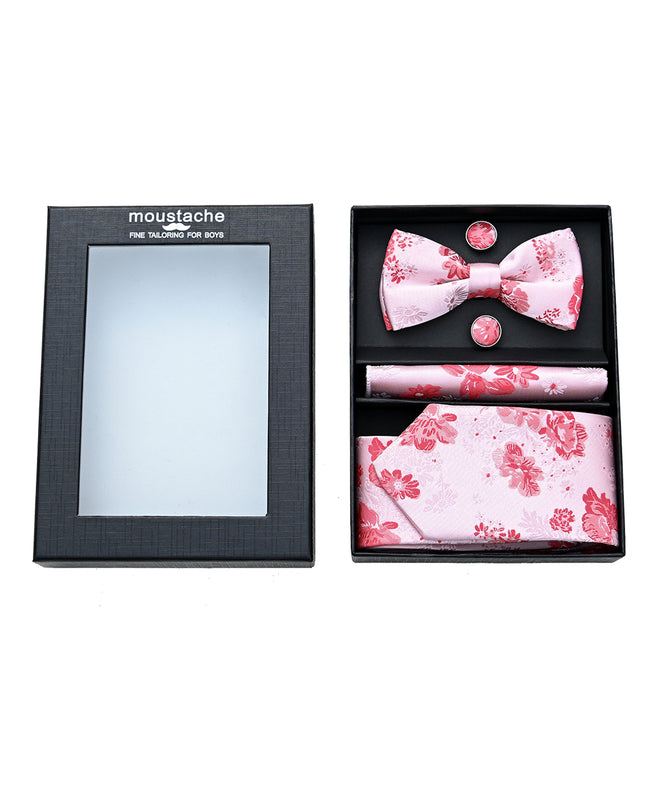 moustache-kids-pink-floral-tie-bowtie-pocketsquare-cufflinks-set-ma42044