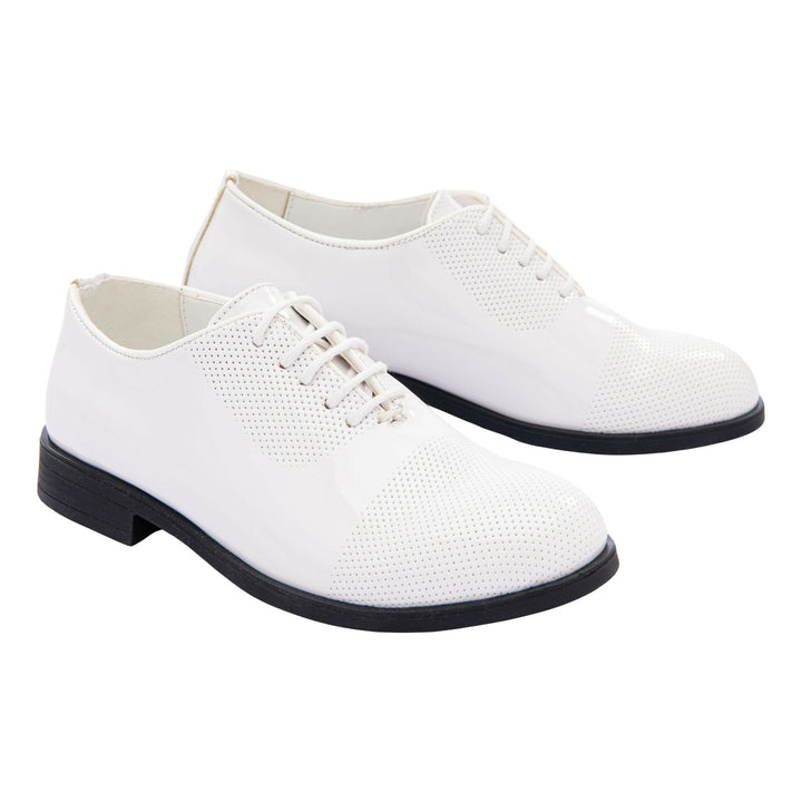 White Closed Lace Dress Shoes