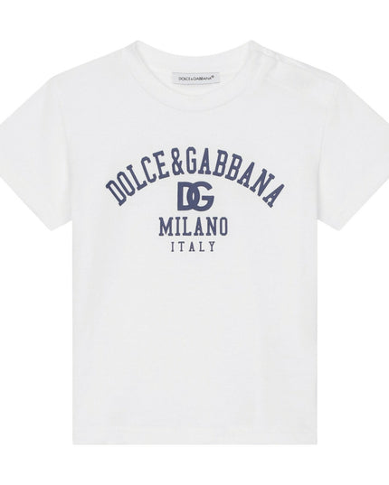 White Cotton Milano Logo Baby T-Shirt