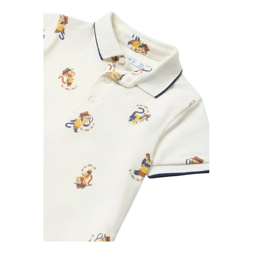 Cream Safari Print Polo