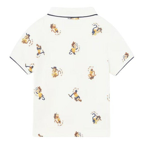 Cream Safari Print Polo