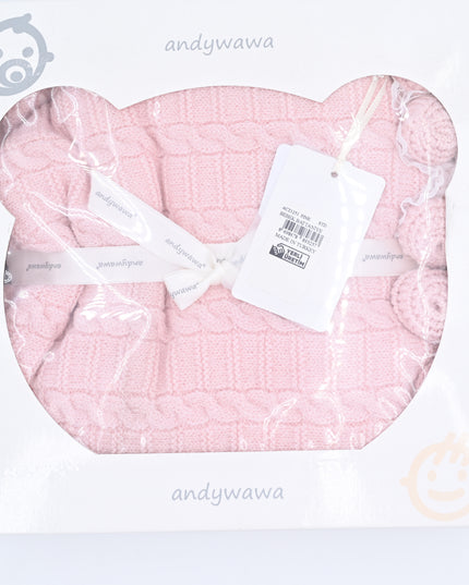 Andy Wawa-AC21251-PINK-Baby KNITTED BLANKET 100X95 BASIC