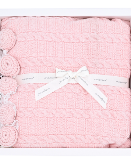 Andy Wawa-AC21251-PINK-Baby KNITTED BLANKET 100X95 BASIC