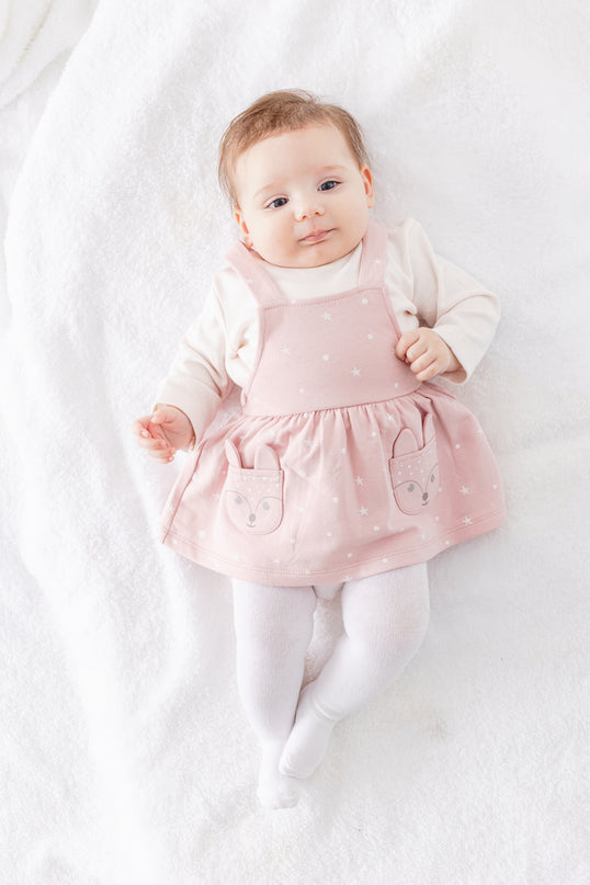 Pink Deer Pinafore Dress