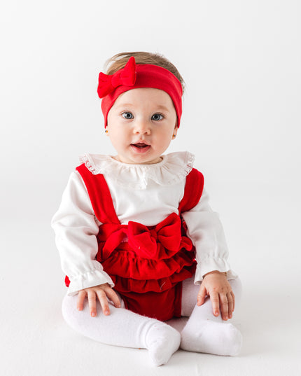 Red Holiday Ruffle Outfit & Headband