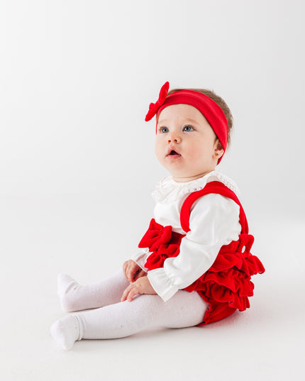 Red Holiday Ruffle Outfit & Headband