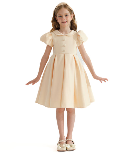 Champagne Barrymore Teacup Button Dress