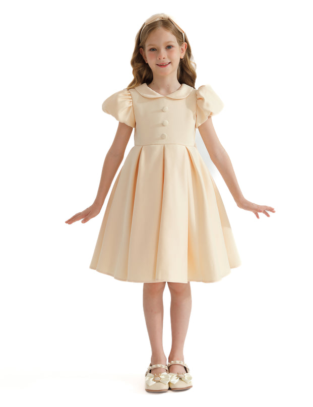 Champagne Barrymore Teacup Button Dress