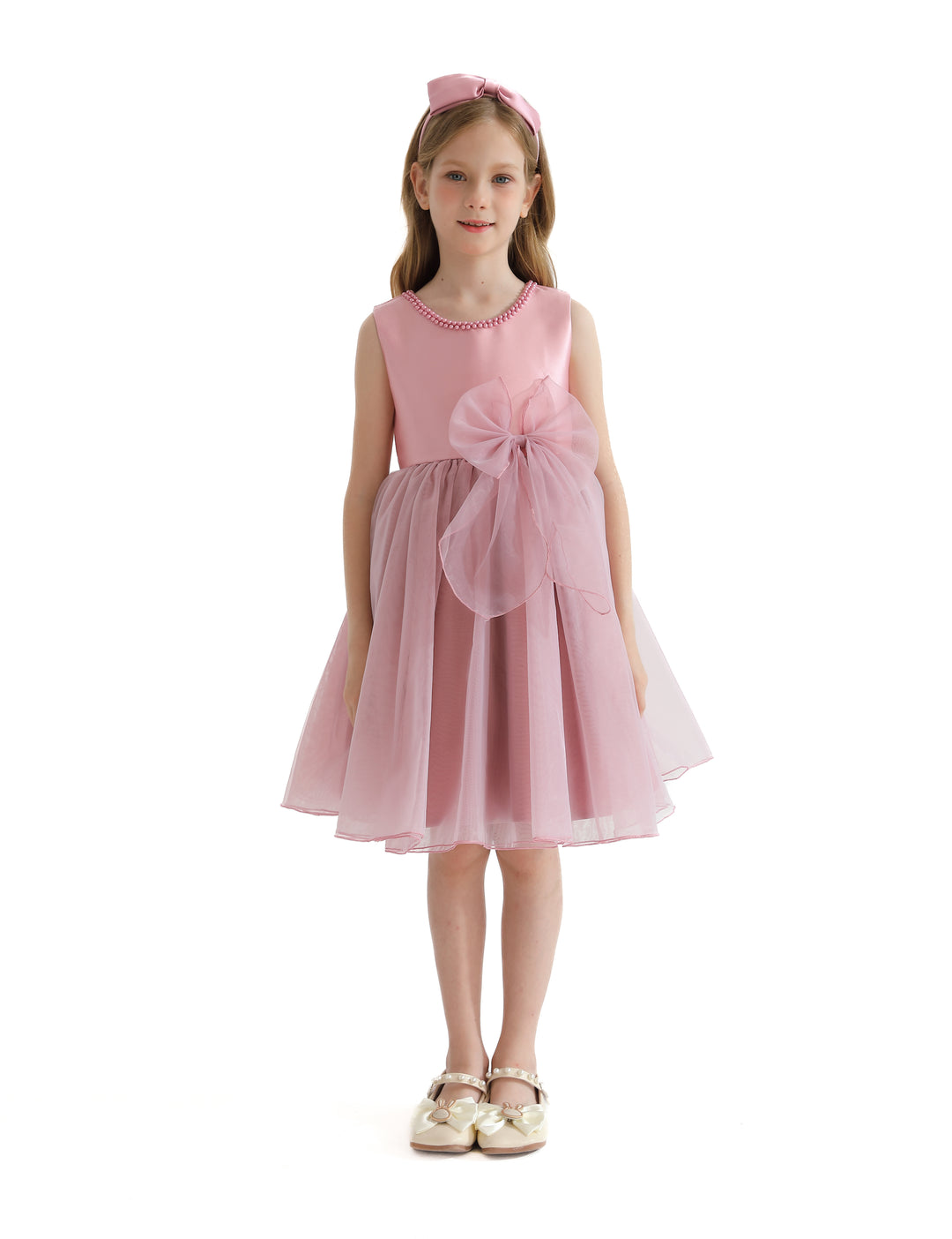 Pink Felice Tulle Bow Dress
