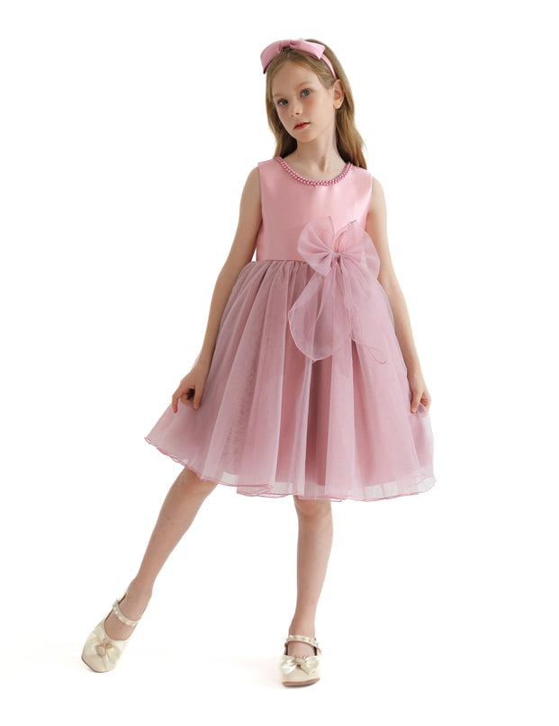 Pink Felice Tulle Bow Dress